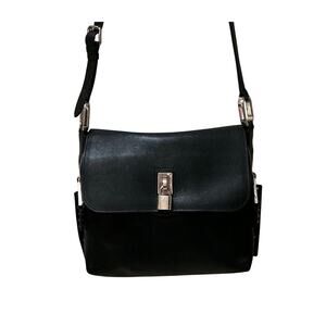 Marc Jacobs Paradise Baxter Luxury Lambskin Leather Black Crossbody Silver Studs